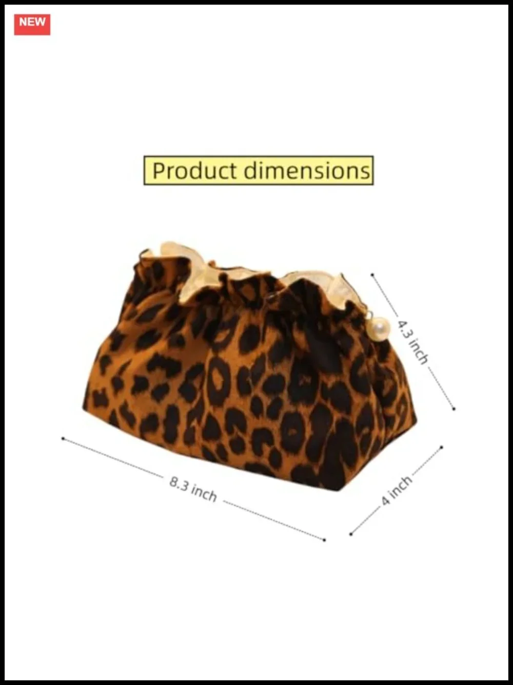 Leopard Makeup Bag Cosmetic Pouch Travel Toiletry Organizer Pearl Zipper